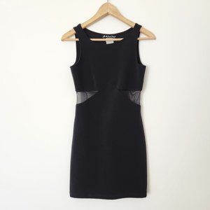 Vintage Black Mini Dress with Sheer Side Panels